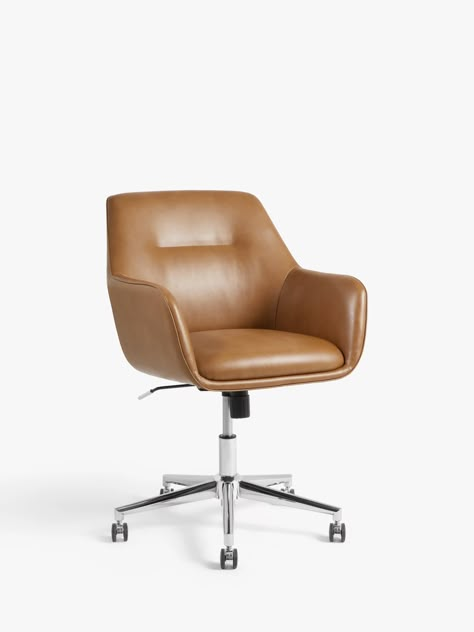 Swivel chairs are back – shop our favourites John Lewis Office Chair, Office Chair Ideas, Studio Office Ideas, John Lewis Home, Brown Office Chair, Office Mood Board, Dial Phone, Royal Lodge, Mid Century Office Chair