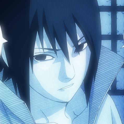 Sasuke Uchiha Icons Aesthetic, Naruto Blue Aesthetic, Blue Animation, Blue Pfp, Colored Icons, Iphone Wallpaper Pattern, Blue Anime, Edgy Wallpaper, Naruto And Sasuke