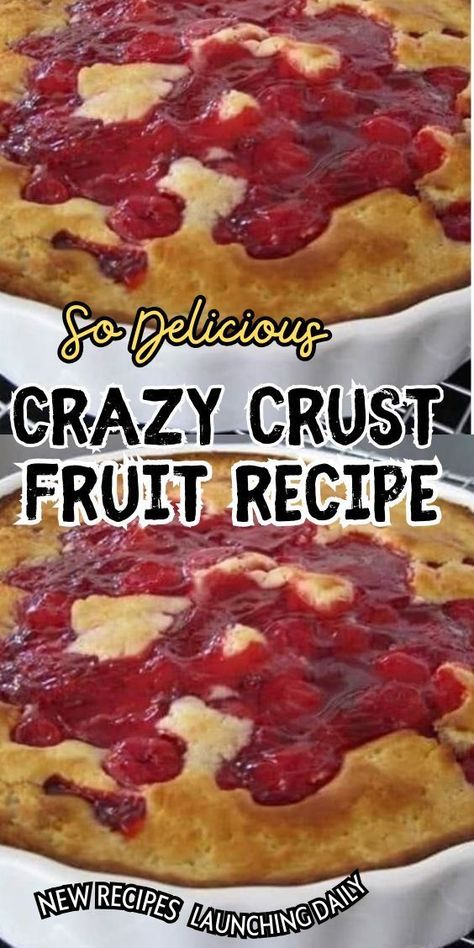 Crazy Crust Pie recipe is a quick and easy way to cook a fuss-free crust from a batter – no rolling or chilling pie dough required. It takes 5 minutes to prepare this homemade hybrid of a cake crossed with a pie, then as it bakes in the oven, it forms a crust around the fruit. Easy Crazy Crust Apple Pie, Crazy Pie Crust, Crazy Crust Pie Recipe, Crazy Crust Pie, Crust Pie Recipe, Choco Mousse, Crust Designs, Oreo Desserts, Fruit Pie Filling