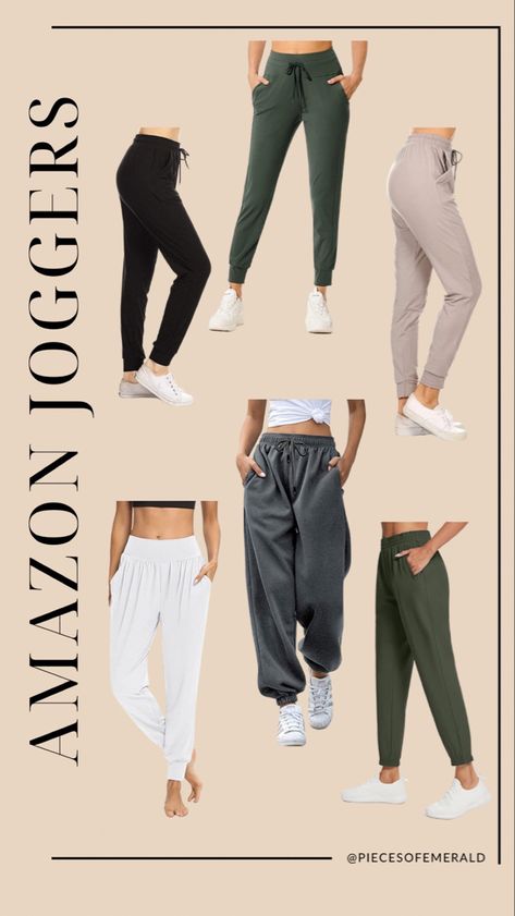 Amazon joggers Best Amazon Sweatpants, Best Sweatpants On Amazon, Best Joggers On Amazon, Best Joggers For Women, Amazon Athletic Clothes, Women’s Joggers, Yoga Pant Outfit, Amazon Fashion 2023, Joggers Outfit Fall