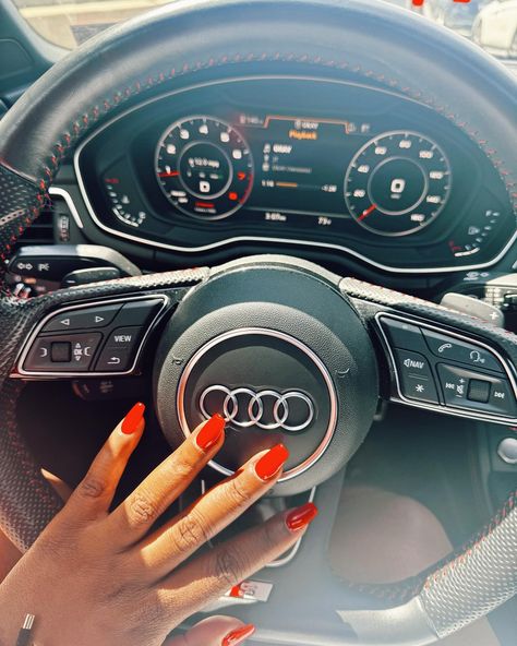 my bf paid for my nails and then let me leave with his car 😅 that certainly calls for a picture of the moment right? #thxjamie #springfot #ootd #psootd #rednails #newhair Caroline Manning, Audi Car, Nails Nails, Audi Suv, Audi Rs4, Audi Quattro, Audi Logo, Red Nails, Couple Pictures