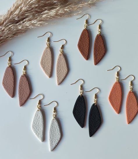 Polymer Clay Simple Earrings, Polymer Clay Earring Patterns, Dangle Polymer Clay Earrings, Basic Clay Earrings, Small Polymer Clay Earrings, Simple Clay Earrings, Simple Polymer Clay Earrings, Earrings Fimo, Polymer Clay Kunst