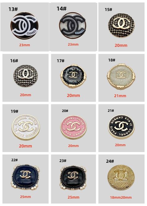 Chanel Designer Vintage Buttons TFFL666 for Luxury Jackets, Coats, Shirts, Suits, Blouses, Cardigans, Pants, Vests, Sweaters, Blazers, Trousers, Shorts, Skirts, Dresses, Trench Coats, Windbreakers, Haute Couture, etc. Chanel Diy, Chanel Buttons, Chanel Wallpapers, Buttons Design, Luxury Jacket, Chanel Designer, Female Art Painting, Shorts Skirts, Designer Vintage