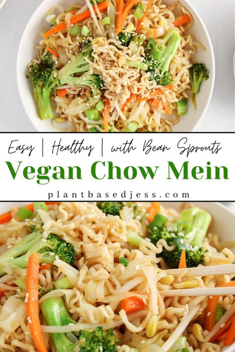 Bean Sprout Chow Mein Recipe, Recipes With Bean Spouts, What To Make With Bean Sprouts, How To Make Bean Sprouts, Meals With Sprouts, Recipes Using Sprouts, What To Do With Bean Sprouts, Vegan Bean Sprout Recipes, Chinese Bean Sprouts Recipe