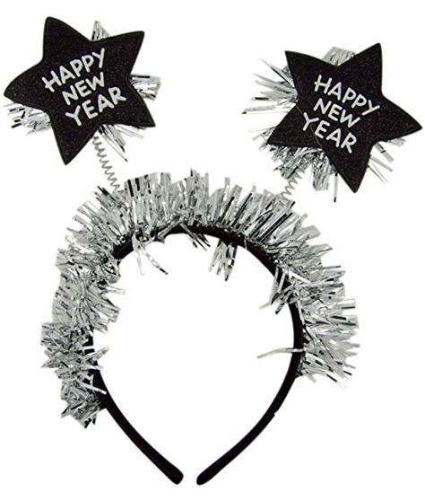 Happy New Year Headband, Happy New Year Signs, Nye Decorations, New Year Headband, New Years Hat, Southern Living Christmas, New Year's Party Decorations, Happy New Years Eve, Silver Tinsel