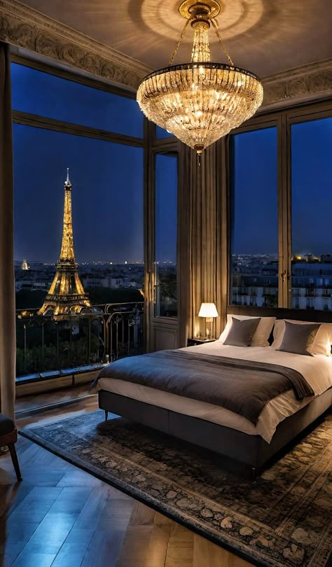 Penthouse Bedroom, Gaming Studio, Parisian Interior, Billionaire Lifestyle Luxury Living, Luxury Hotel Room, Dream Life House, Dream Apartment Decor, Fancy Houses, Parisian Apartment