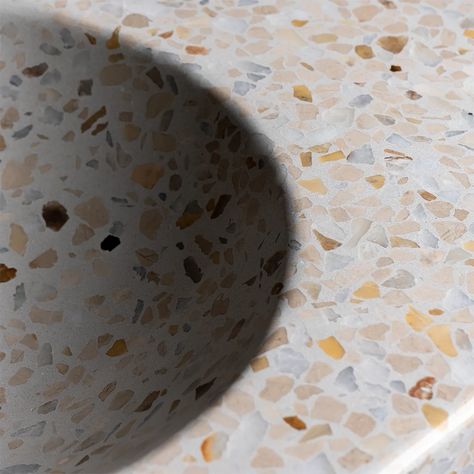 Terrazzo custom sinks & furniture in Terrazzo | Mosaic Factory Terrazzo Vanity, Terrazzo Sink, Custom Sinks, Mid Century Modern Bathroom, Tangier, Modern Bathroom, Century Modern, Showroom, In London