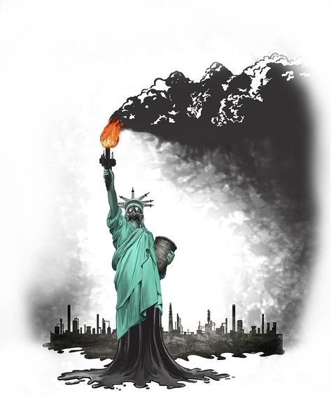 Pollution Art, Statue Of Liberty Art, Flaming Torch, Liberty Statue, Liberty Art, Lady Liberty, Bee Art, Art Google, Pollution