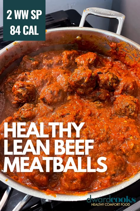 healthy lean beef meatballs weight watchers Lean Ground Beef Meatballs, Healthy Ground Beef Meatballs, Turkey And Beef Meatballs, Healthy Meatballs Beef, Healthy Meatballs Recipes, Cooking Meatballs In Sauce, Healthy Beef Meatballs, Lean Meatballs, Cooking Meatballs