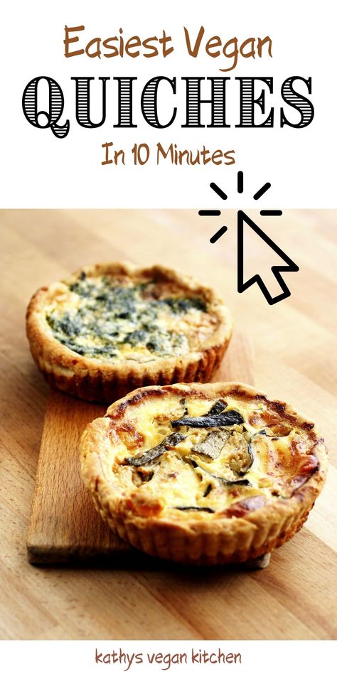 Mini Quiche Recipe, Quiche Vegan, Vegan Brunch Recipes, Vegan Quiche, Vegan Appetizers Recipes, Vegan Breakfast Easy, Vegan Brunch, Holiday Appetizer, Quiche Recipe