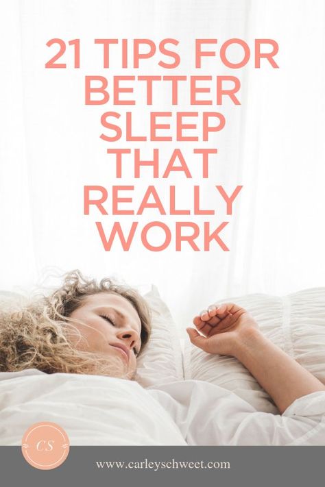 Considering new insomnia remedies or just trying to get a better night sleep? I want you to use my sleep tips to help you in falling asleep quickly. These 21 tips for sleep will be your natural sleep tip gold-mine! #insomnia #selfcare #sleeptips Tips For Sleeping, Insomnia Tips, What Helps You Sleep, Get Sleep, Ways To Sleep Better, Ways To Fall Asleep, How Can I Sleep, Sleep Hacks, Insomnia Causes