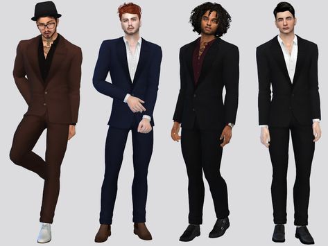 The Sims Resource - Silvester Openshirt Suit Sims 4 Male Suit Maxis Match, Sims 4 Cc Male Glasses, Male Party Outfits, Sims Royal, Sims 4 Clothing Sets, Sims 4 Male, Sims 4 Men Clothing, Sims 4 Male Clothes, Sims 4 Tsr