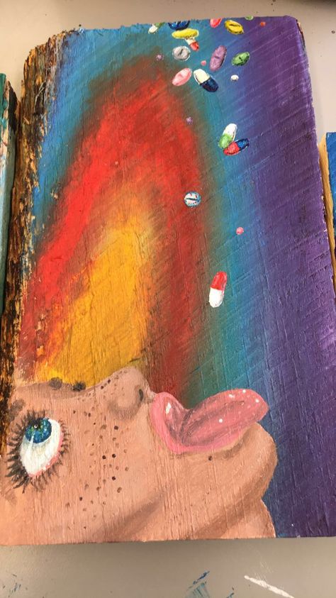 Hippy pills addiction painting. Pill Painting, Igcse Art, Ap Drawing, Diy Canvas Art Painting, Diy Canvas Art, Diy Canvas, Canvas Art Painting, Acrylic Painting, Canvas Painting