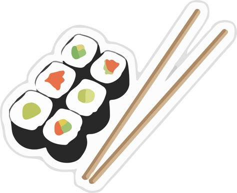 Sushi Aesthetic, Funny Laptop Stickers, Cute Stationary School Supplies, Preppy Stickers, Red Bubble Stickers, Etsy Stickers, Bubble Stickers, Computer Sticker, Cute Food Drawings