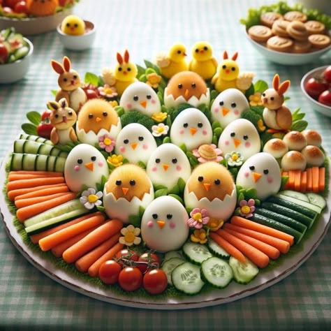 Egg Plating, Easter Party Food, Amazing Food Platters, Decorações Com Comidas, Food Art For Kids, Easter Brunch Food, Amazing Food Art, Creative Food Art, Kids Party Food