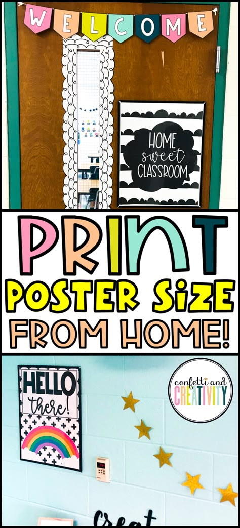 Classroom Decor Diy Ideas, Classroom Decor On A Budget Diy, 1st Grade Classroom Posters, How To Print A Poster At Home, How To Print Posters For Free, How To Print Out Posters, Inspiring Classroom Decor, How To Make Classroom Decor, September Classroom Decorations