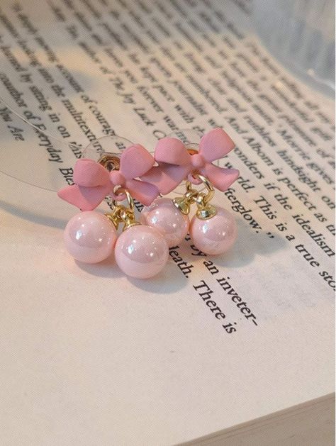 Pink Aesthetic Earrings, Rosas Aesthetic, Baby Mehndi Design, Best Selling Jewelry, Fairy Ears, Classy Earrings, Ear Accessories, Preppy Jewelry, Earring Fashion