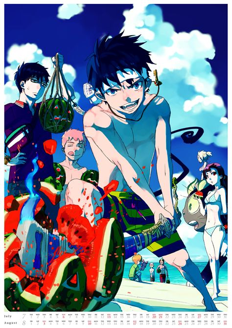 Blue Exorcist - Kazue Kato | so murderous! Renzo Shima, Blue Exorcist Rin, Blue Exorcist Anime, Exorcist Anime, Blue Demon, Rin Okumura, Poster Anime, Anime Poster, Ao No Exorcist