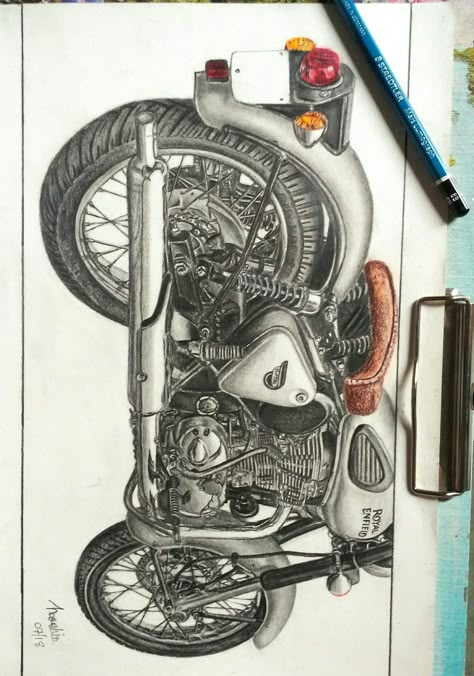 Realastic royal enfield sketch art by me Royal Enfield Pencil Sketch, Royal Enfield Sketch Art, Royal Enfield Drawing Pencil, Royal Enfield Drawing Sketches, Royal Enfield Sketch, Royal Enfield Drawing, Bike Art Drawing, Motorbike Sketch, Bullet Drawing