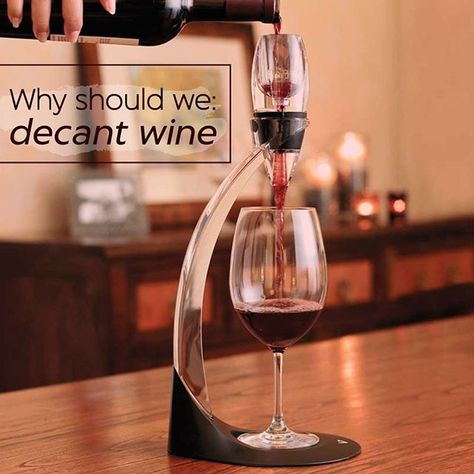 You must have heard about decanting wine. It means slowly pouring it from the bottle through an aerator into the glass to have as result a better wine . But why we do this? Decanting separates sediment from liquid enhances flavor through aeration and saves wine in case of a broken cork . You can find our favorite aerator at gauchoranch.com! #GauchoRanch #GrassFedMeat #Quote #Miami #Florida #USA #HealthyFood #GrassFed #Healthy Wine Aerators, Grape Uses, Wine Aerator, Wine Tourism, Wine Preserver, Schott Zwiesel, Cheap Wine, Wine Wednesday, Florida Usa