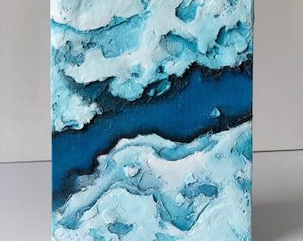 River Texture, Arctic Painting, Wave Art Painting, Grass Painting, River Painting, Diy Abstract Canvas Art, Trees Nature, River Art, Ceramic Wall Art