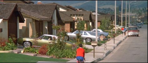 Southern California suburban neighborhood 1980s. California Suburbs, Poltergeist 1982, Children Of Eden, Suburban Neighborhood, Fish Background, Fraggle Rock, 70s Aesthetic, World Vision, 80s Aesthetic