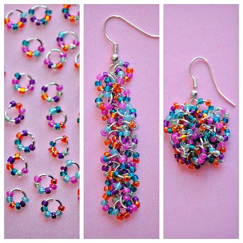 Easy Seed Bead Earrings - Kara Creates Anting Manik, Beaded Earrings Diy, Seed Bead Tutorial, Beaded Jewelry Patterns, Seed Bead Bracelets, Earring Patterns, Creative Jewelry, Seed Bead Earrings, Bead Jewellery