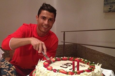 Slices of birthday cake were passed out among the stars of the Portuguese national team training camp this week, as  Real Madrid  superstar  Cristiano Ronaldo  celebrated his 28th birthday.... Cristiano Ronaldo Birthday, Ronaldo Birthday, Portugal National Team, Ronaldo Pictures, Cristino Ronaldo, Cristiano Ronaldo Junior, Ronaldo Junior, Ronaldo Real Madrid, Ronaldo Cristiano