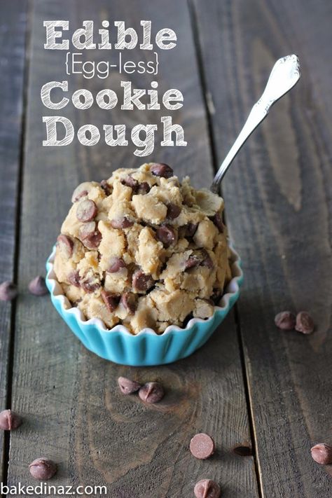 Edible (Egg-less) Cookie Dough Eggless Cookie, Dough Cookie, Eggless Cookie Dough, No Bake Cookie Dough, Cookie Dough Recipes, Edible Cookies, Edible Cookie Dough, Teen Daughters, Yummy Sweets