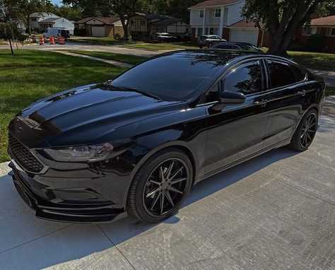 car • Instagram Blacked Out Ford Fusion, Black Ford Fusion, Fusion Ford, Ford Fusion Custom, 2018 Ford Fusion, 2013 Ford Fusion, Car Interior Diy, Honda Accord Sport, Lexus Rx 350