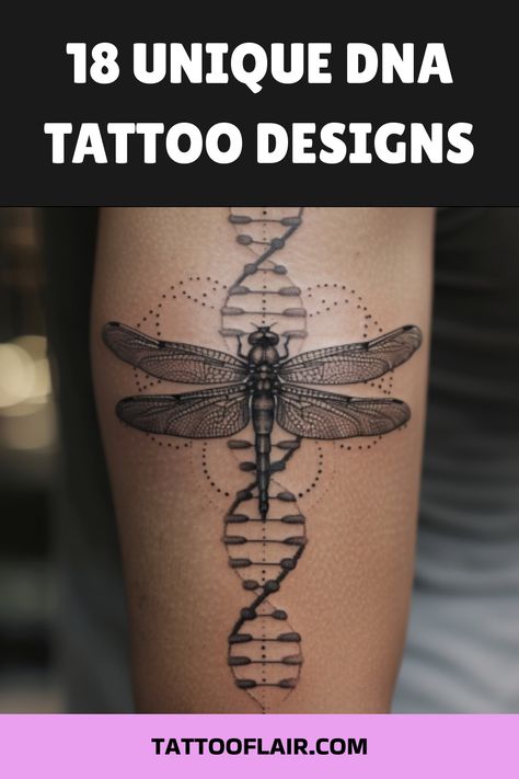 Looking for unique DNA tattoo ideas? Explore these creative DNA tattoo design ideas that represent growth, connection, and individuality. Whether you're drawn to minimalist black ink designs or colorful double helix patterns, find inspiration for your next tattoo in this collection of innovative DNA tattoos. Express your love for science or showcase the importance of genetics with a symbolic DNA tattoo that is both meaningful and visually striking. Dna Tattoo Ideas, Dna Tattoo Design, Science Tattoos, Dna Art, Dna Tattoo, Dna Helix, Anchor Tattoo, Arrow Tattoo, Tattoo Design Ideas