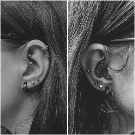 My piercings, 3 normal earrings on each side, 2 helixes on the left, 1 rook on the left and 1 snug piercing on the right one! I'm thinking about 2 or 3 forward helixes in my right ear (the one with the snug:) Is that a good idea?? Right And Left Ear Piercings, Left And Right Ear Piercings, Snug Piercing, Cute Ear Piercings, Forward Helix, Piercing Ideas, Ear Piercing, Left And Right, Ear Piercings