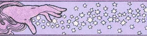 Comic-style art of an open hand in side view, with white stars flowing from the turned-down palm. The hand and swirling magic at its wrist are lavender with thick black lines. The background is lavender. The image has a paper-like texture. Witchcraft 101, Mazzy Star, Mötley Crüe, A Unicorn, Twilight Sparkle, Pics Art, Pretty Pictures, The Wind, Everyday Life