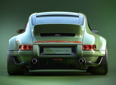 Green Porsche, Carros Porsche, Singer Porsche, Singer Vehicle Design, Luxe Auto's, Retro Auto, Porsche Sports Car, Porsche 930, Car Icons