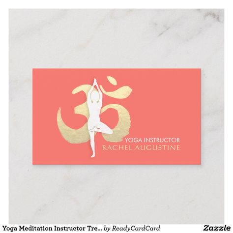 Yoga Meditation Poses, Om Sign, Visit Card, Meditation Poses, Sign Business, Yoga Business, Tree Pose, Om Symbol, Visiting Card