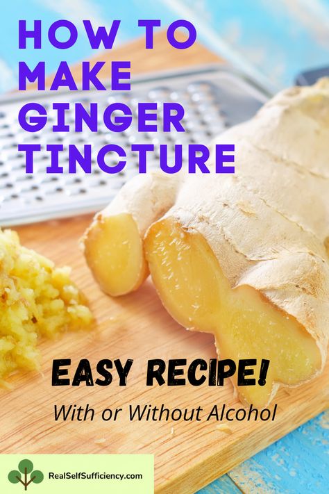 Find out how to make a ginger tincture with or without alcohol with this easy ginger tincture recipe! Keep #ginger on-hand for digestive complaints, cold and flu, pain relief, & more. #NaturalHealth #HerbalRemedy #PlantMedicine #NaturalRemedy Ginger Tincture, Tinctures Recipes, Best Cough Remedy, Herbal Health, Herbal Remedies Recipes, Medical Herbs, Natural Alternatives, Herbal Tinctures, Herbal Recipes