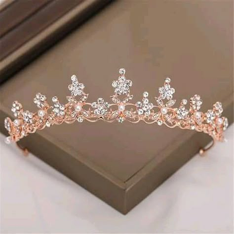 Wedding Tiara Headband, Crystal Wedding Crown, Headdress Wedding, Prom Tiaras, Rose Gold Bride, Crown Bride, Flower Crown Bride, Queens Tiaras, Rose Gold Tiara