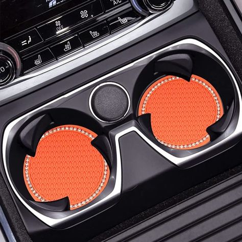 Bling Car, Orange Car, Vehicle Interior, Cup Mat, Environmental Friendly, Car Coasters, Car Cup Holder, Amazon Uk, Car Stuff