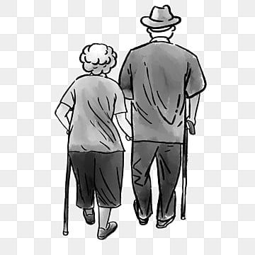 Old Couple Drawing Sketch, Old Couple Drawing, Nurse Goals, Cute Old Couples, Geometric Wolf Tattoo, Couple Png, Couple Poses Drawing, Funny Sketches, Man Clipart