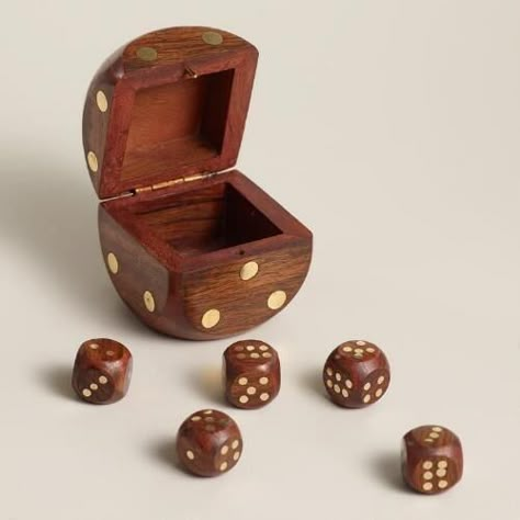 Wood Dice, Halloween Mold, Wooden Dice, Wood Games, Laser Engraved Ideas, Wood Storage Box, Dice Box, Wooden Games, Wooden Accessories