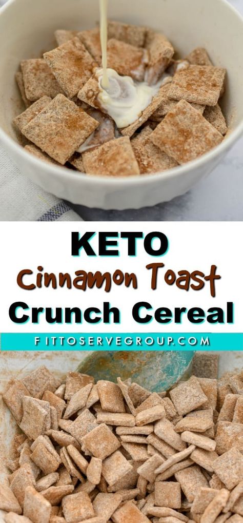 Keto Cinnamon Toast, Cereal Homemade, Cinnamon Toast Crunch Shot, Cinnamon Toast Crunch Bars, Cinnamon Toast Crunch Cereal, Galletas Keto, Low Carb Cereal, Keto Cereal, Homemade Cereal