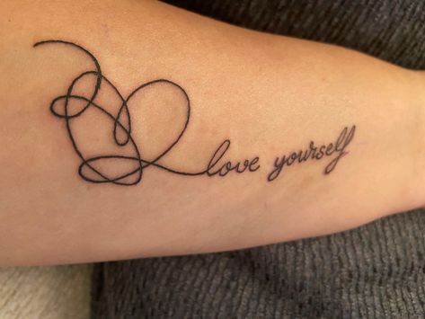 Infinity Tattoo Ideas, Tattoo Bts, Bts Tattoo, Kpop Tattoos, Clothes Simple, Love Yourself Tattoo, Cow Tattoo, Army Tattoos, Universe Tattoo