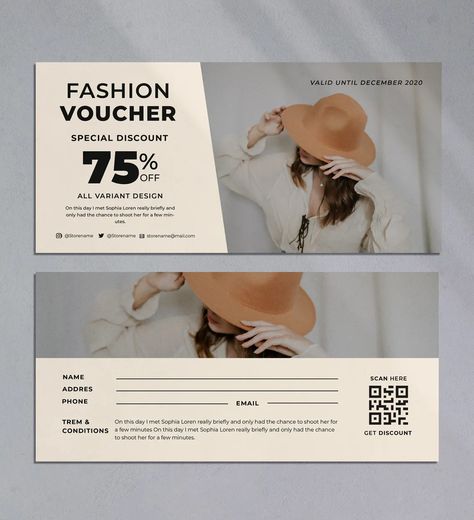 Fashion Card Design, Coupon Card Design, Discount Voucher Design, Gift Voucher Design Ideas, Voucher Design Coupon, Voucher Design Ideas, Voucher Spa, Tickets Design, Gift Voucher Design