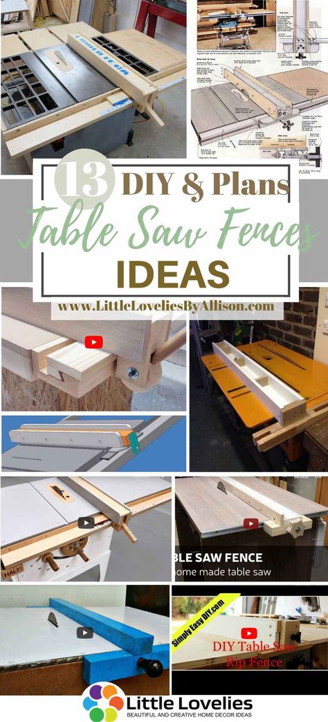 13 DIY Table Saw Fences You Can Build Easily Homemade Table Saw Fence, Diy Table Saw Guide, Table Saw Fence Diy How To Build, Diy Table Saw Jigs, Diy Table Saw With Circular Saw, Table Saw Sled Diy, Tablesaw Fence Diy, Table Saw Fence Diy, Fence Planning