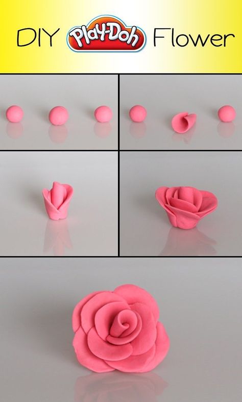 It's easy to create a DIY Play-Doh Flower--I bet this would work for cake decorations with fondant too! Playdoh Ideas, Diy Play Doh, Dough Art, Play Doh Fun, Girls Crafts, Diy Crafts Ideas, Ideas Craft, Best Diy, School Project