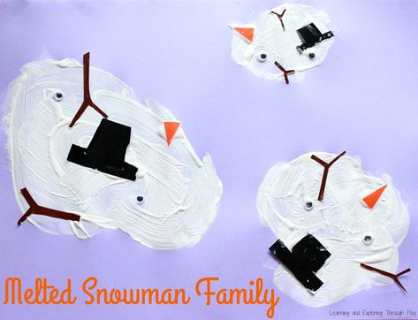 Melted Snowman Painting Craft great for Toddlers and Preschoolers. The messier the craft, the more effective it gets! Melted Snowman Art, Melted Snowman Craft, Winter Crafts Preschool, Prek Crafts, Snowman Art, Arts And Crafts Interiors, Preschool Art Projects, Arts And Crafts Storage, Melted Snowman