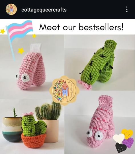 The original Packtus and Willy the Worm have long been customer favourites!!  Both the knit and crochet types are the ultimate in cute and cuddly gender affirmation🥳🏳️‍⚧️  https://cottagequeer.etsy.com  #Trans #crochet #knitting #packer # FTM #nonbinary  #LGBTQ Trans Crochet, Packer Ftm, Cute And Cuddly, Product Ideas, Up To Date, Crochet Ideas, Keep Up, Crochet Knitting, Etsy Listing