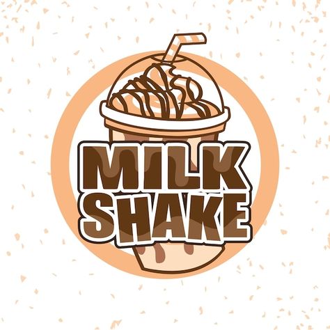 Drinking Logo Design, Milk Shake Logo Design, Milkshake Logo Design Ideas, Shake Logo Design, Milkshake Cartoon, Milkshake Packaging, Shake Logo, Kids Milkshake, Milkshake Design