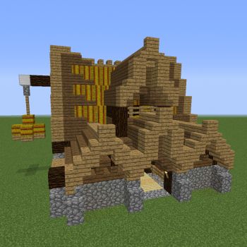 Medieval Horse Stable, Minecraft Barn, Medieval Horse, Lumber Mill, Bangunan Minecraft, Minecraft Castle, Horse Stable, Minecraft Construction, Medieval Houses