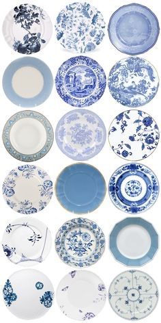 Blue And White China Pattern, Blue And White Plates, Mini Printables, Tricia Guild, Miniature Printables, White Dishes, Blue And White China, White Plates, White China